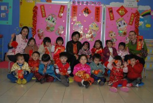 With one of my kindergarten classes teaching English in Hong Kong