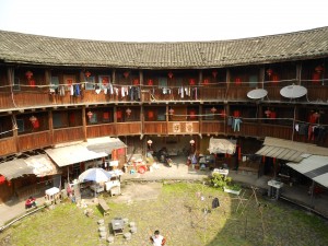 Inside the wonderful Earthen Building in Yun Shui Yao