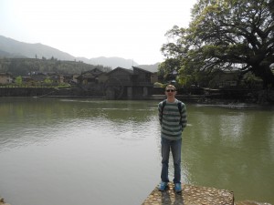 By the river in Yun Shui Yao opposite the film set.